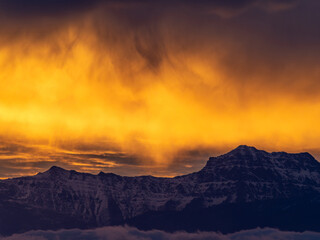 Spectacular sunrise over Sierra Nevada (Granada, Spain)