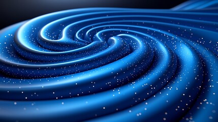 Obraz premium Abstract swirling blue fabric with golden particles