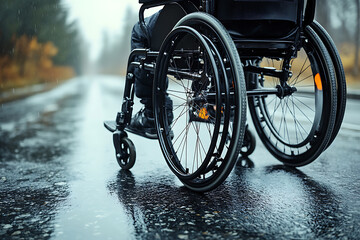 An image of a person in a wheelchair, symbolizing inclusiveness and representing the values of equality, accessibility, and the celebration of diversity
