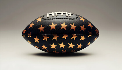 Hyper-realistic American football on a seamless plain background, perfect for sports branding AI Generated