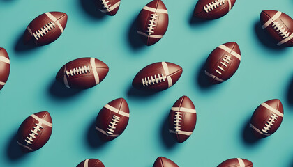 Hyper-realistic American football on a seamless plain background, perfect for sports branding AI Generated