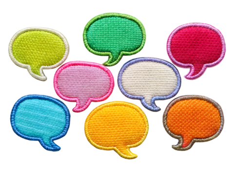 set of colorful speech bubbles