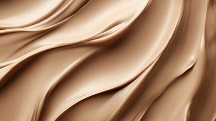 Fototapeta premium Sleek, Swirling Texture of Mocha Mousse Foundation, Close-Up Beauty Shot, Perfect for Cosmetics Advertising, Neutral Toned Background with a Luxurious Feel