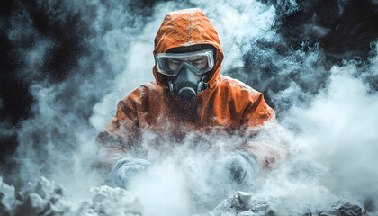 Industrial Worker Handling Asbestos Without Protection: Symbolizing Occupational Hazards AI Generated