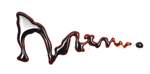 Spilled soy sauce, isolated on white, clipping	