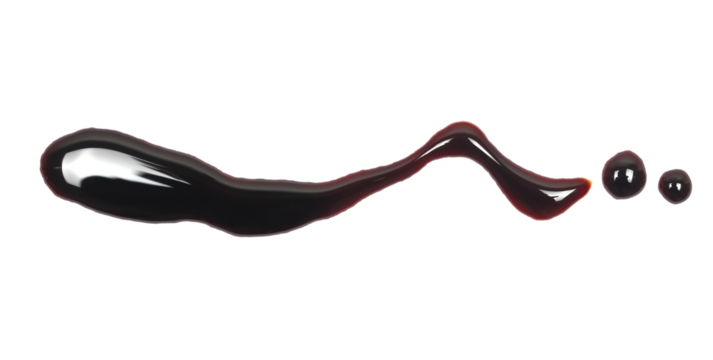Spilled soy sauce, isolated on white, clipping	