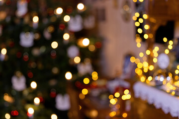 Abstrakte Weihnachtsimpression mit Weihnachtsbaum und LED Beleuchtung