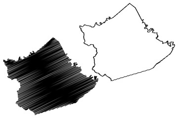 Bourbon County, Kentucky (U.S. county, United States of America, USA, U.S., US) map vector illustration, scribble sketch Bourbon map