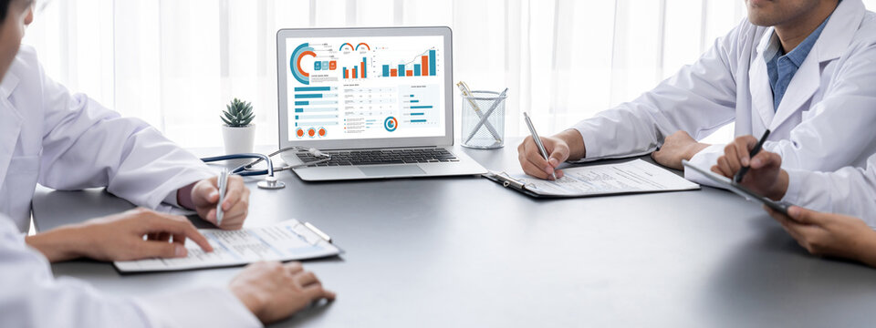 Business data dashboard provide business intelligence analytic for marketing strategy planning brisk with big data set to analyze customer demands and foreseeing business future