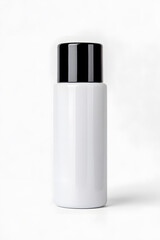White unbranded bottle skincare container, mock up, isolated on white background