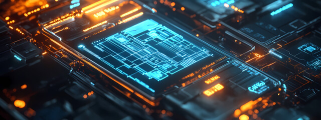 Fototapeta premium Futuristic Smart Wallet with Digital Connectivity