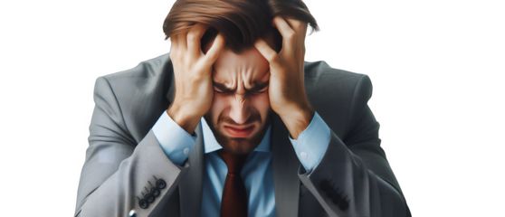 young businessman with headache