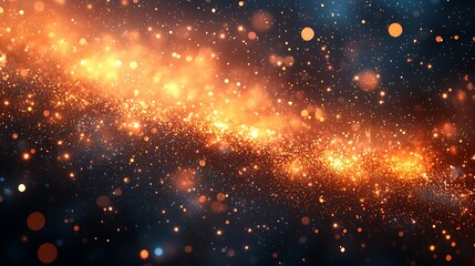 Obraz premium Festive background vibrant bokeh lights and golden fireworks bursting against a dark sky