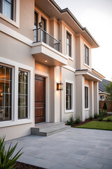 Luxury Modern Home Exterior: Elegant Facade and Landscaping Design