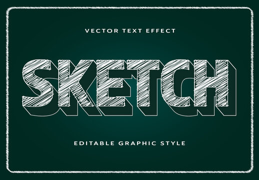 Green Classic Chalk Text Chalkboard Font Sketch Text Effect 
