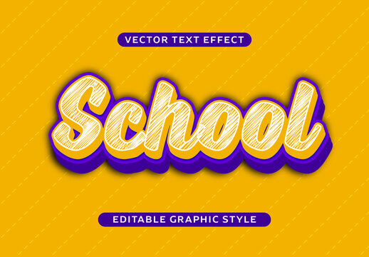 Yellow Chalkboard Text School Font Sketch Text Effect

