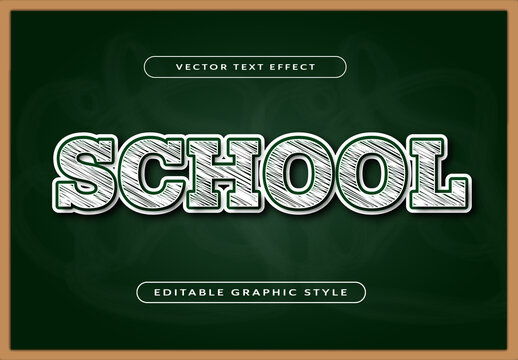 White Chalkboard Font Chalk Scribble Text Effect