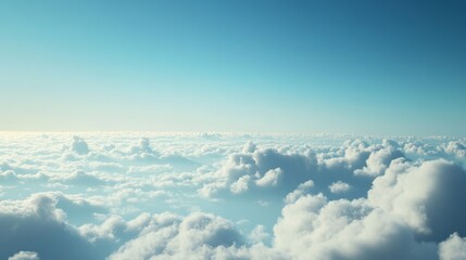 Fototapeta premium Clouds floating above the horizon high atmospheric view nature scene serene sky tranquil environment dreamy landscape