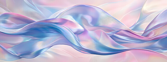 Colorful Silk Ribbons Floating in Space