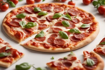 Hot and Fresh Pizza, High-Quality Ingredients, Offering an Irresistible Flavor in Every Bite | Generative AI