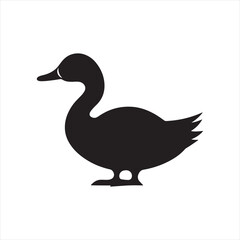 Obraz premium Clean Vector Duck Outline on White Background