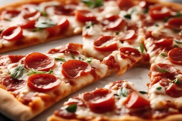 Hot and Fresh Pizza, High-Quality Ingredients, Offering an Irresistible Flavor in Every Bite | Generative AI