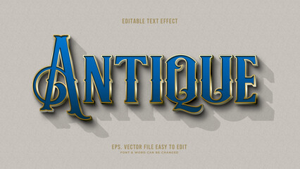 Antique 3d  editable text effect victorian style