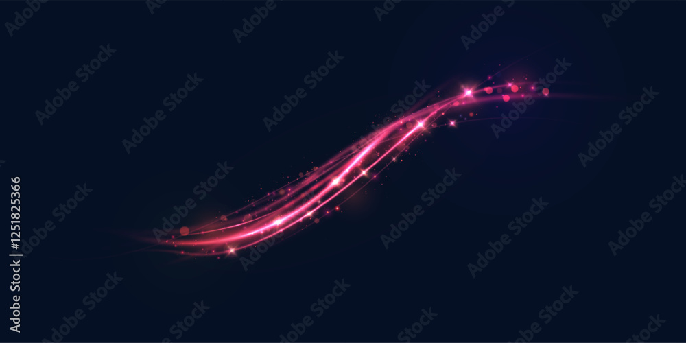 Poster Bright light twirl. Vector light effect for design and interfaces.
