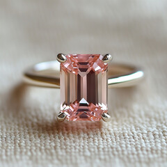 golden ring with pink gemstone