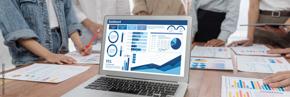 Poster business data dashboard provide business intelligence analytic for marketing strategy planning brisk