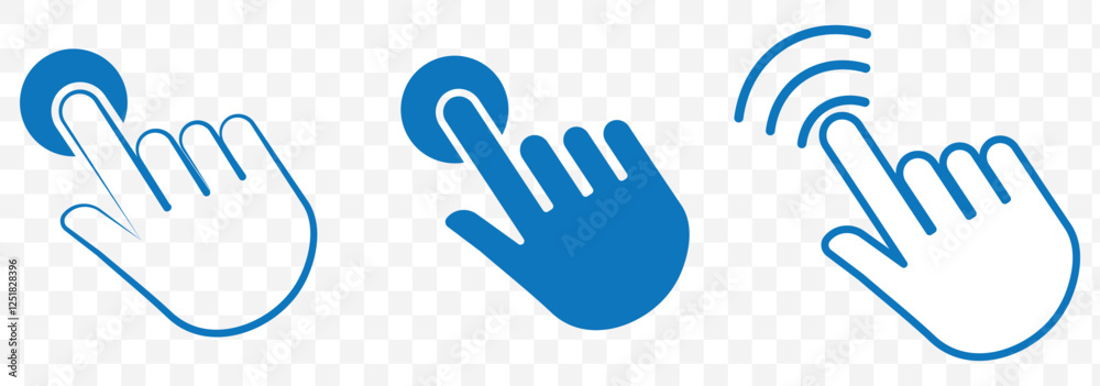 Poster cursor arrow icon set. click mouse, wed button symbol in vector flat. eps 10.