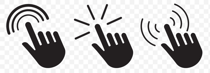 Cursor arrow icon set. Click mouse, wed button symbol in vector flat. Eps 10.