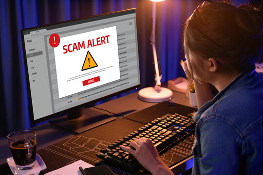 Cyber security software show alert of cyber attack for protection brisk. Danger from virus, phishing and cyber fraud.