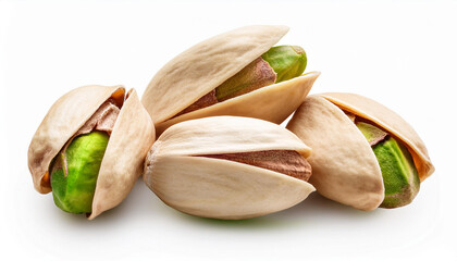 pistachio nuts isolated on white background clipping direction