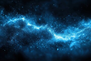 Fototapeta premium A vibrant cosmic scene with swirling blue particles and light effects.