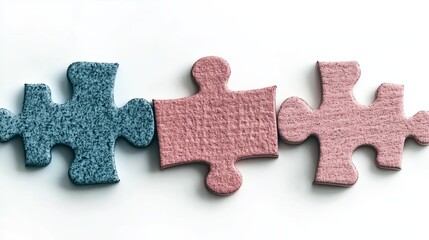 Fototapeta premium Interlocking Puzzle Pieces Creating a Symbol of Unity and Strong Family Connections