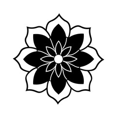 black and white lotus flower