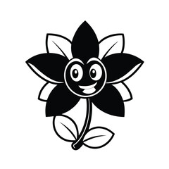vector mascot black and white flowers