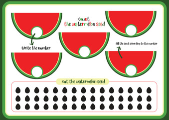 Printable Early Learning Counting Game with Watermelons