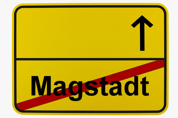 Illustration eines Ortsausgangsschildes von Magstadt in Baden-Württemberg
