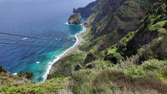 Beautiful seascape at Rocha do Navio viewpoint, on Madeira Island, Portugal