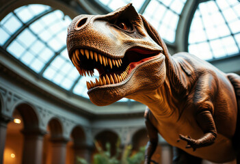 Visitors admire Sue the Tyrannosaurus rex at The Field Museum, highlighting its massive size and fascinating ancient history in Chicago.