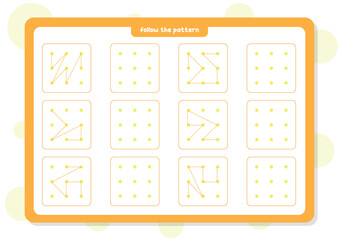 Follow the dot Pattern 2 for kids worksheet printable
