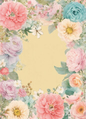 Obraz premium Romantic Rose Garland Design