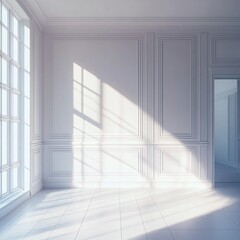Fototapeta premium Freepik's White-Walled Empty Room Background Image