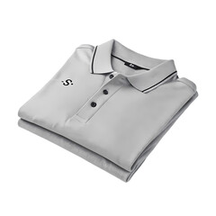 Men's Light Grey Polo Shirt - Folded