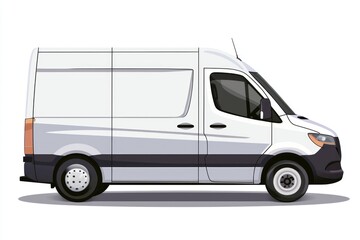 Delivery Van blank mockup with copy space and space for logotype isolated on white background. Commercial Vehicle. Cargo Van. Blank Van for design. Delivery Van. Delivery Van.	