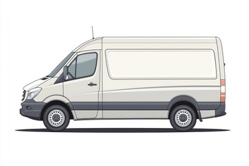 Delivery Van blank mockup with copy space and space for logotype isolated on white background. Commercial Vehicle. Cargo Van. Blank Van for design. Delivery Van. Delivery Van.	