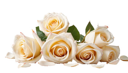 isolated gentle cream colour roses bouquet