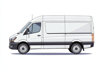 Delivery Van blank mockup with copy space and space for logotype isolated on white background. Commercial Vehicle. Cargo Van. Blank Van for design. Delivery Van. Delivery Van.	